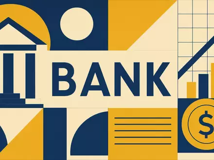 State Street Corp. (US8574771031) zeigt Bauhaus-Poster mit geometrischen Formen und dem Sektor-Text BANK - Foto: THN