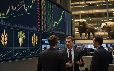 Südzucker AG (DE0007297004) zeigt editorial den Frankfurter Handelssaal mit Charts und Agrar-Rohstoffsymbolen für Investoren - Foto: THN
