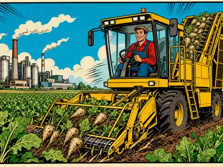 Südzucker AG (DE0007297004) inszeniert als farbenfrohes Pop-Art-Comic einen fröhlichen Landwirt bei der Rübenernte - Foto: THN