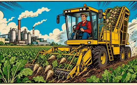 Südzucker AG (DE0007297004) inszeniert als farbenfrohes Pop-Art-Comic einen fröhlichen Landwirt bei der Rübenernte - Foto: THN