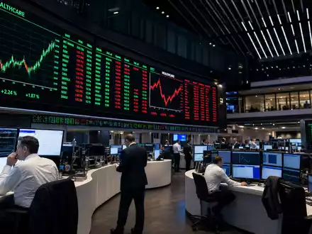 Stratec SE (DE000STRA555) notiert im Prime Standard, dargestellt als Editorial-Szene vom Frankfurter Börsenparkett - Foto: THN