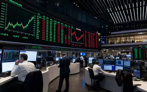 Stratec SE (DE000STRA555) notiert im Prime Standard, dargestellt als Editorial-Szene vom Frankfurter Börsenparkett - Foto: THN