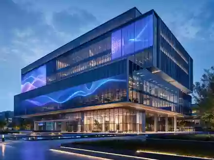 Ströer SE & Co. KGaA (DE0007493991) symbolisiert moderne Medieninfrastruktur durch dieses futuristische Architektur-Render eines Bürogebäudes - Foto: THN