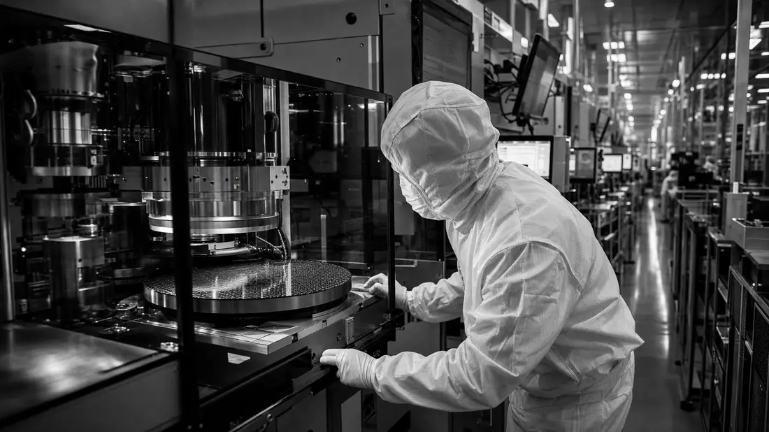 SW-Reportage Techniker an Bonding-Maschine SÜSS MicroTec SE DE000A1K0235