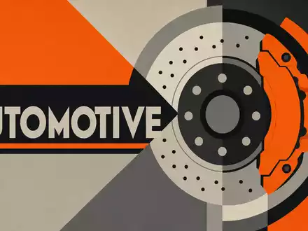 Brembo S.p.A. (ISIN IT0005218380) inspiriert dieses geometrische Bauhaus-Poster mit stilisierter Bremsscheibe und Schriftzug AUTOMOTIVE - Foto: THN
