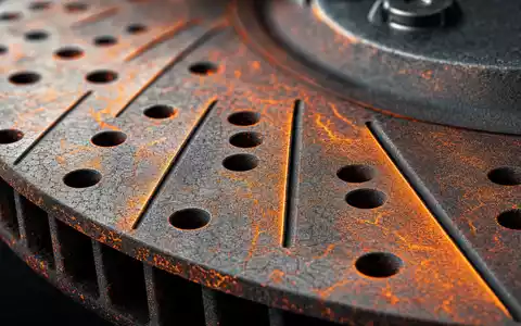 Brembo S.p.A. (ISIN IT0005218380) fertigt Präzisionsbauteile, deren Materialstruktur diese Makroaufnahme einer Bremsscheibe zeigt - Foto: THN