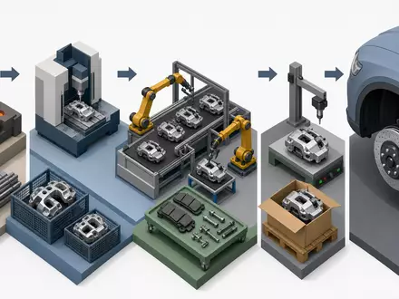 Brembo S.p.A. (ISIN IT0005218380) veranschaulicht dieses isometrische Diagramm die Wertschöpfungskette von Bremssystemen vom Rohguss - Foto: THN