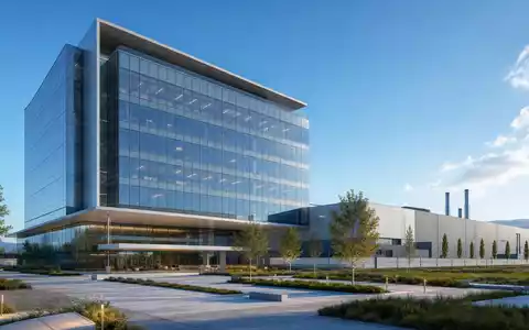 Architektur-Render einer modernen Firmenzentrale visualisiert den Industriestandort von Pirelli & C. S.p.A. (IT0004623051) - Foto: THN