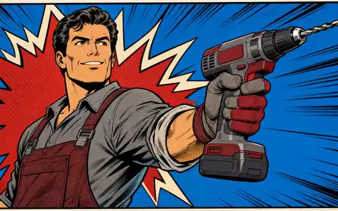 Pop-Art-Comic-Szene stellt Handwerker mit Elektrowerkzeug für Stanley Black & Decker (US8545021011) farbenfroh dar - Foto: THN