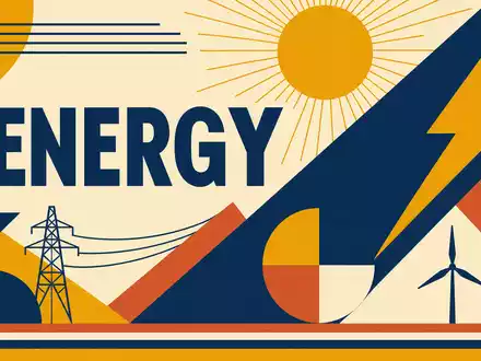 Southern Company US8425871071 verwendet ein geometrisches Bauhaus-Poster mit dem Sektor-Text ENERGY und Symbolen - Foto: THN