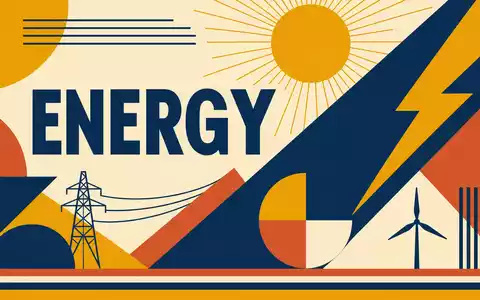 Southern Company US8425871071 verwendet ein geometrisches Bauhaus-Poster mit dem Sektor-Text ENERGY und Symbolen - Foto: THN
