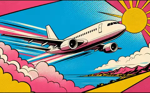 Southwest Airlines Flugreise als bunte Retro Pop Art Comic Szene mit Flugzeug dargestellt ISIN US8447411088 - Foto: THN