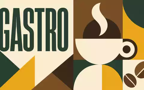 Starbucks Corp. US8552441094 kombiniert farbenfrohes Bauhaus-Poster mit geometrischen Formen und Sektor-Text GASTRO - Foto: THN