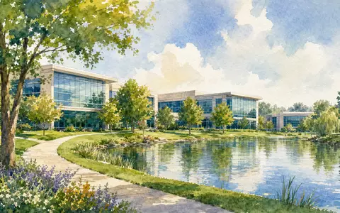Aquarellmalerei des Cardinal Health Inc. Firmencampus in Dublin, Ohio – ISIN US14149Y1082 - Foto: THN