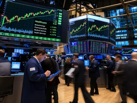 NYSE-Börsenparkett mit Healthcare-Charts zeigt Cardinal Health Inc. Aktienhandel live – ISIN US14149Y1082 - Foto: THN