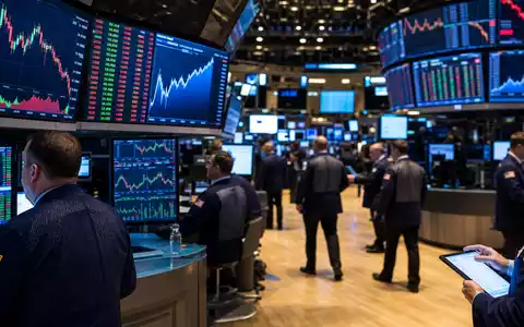 Carnival Corp. NYSE Börsenparkett mit Händlern und Aktienkurscharts auf digitalen Bildschirmen, ISIN US1436583006 - Foto: THN