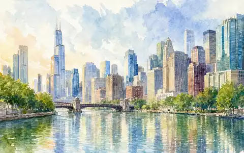 Cboe Global Markets hat Hauptsitz in Chicago, ISIN US12514G1085, hier als farbiges Aquarellgemälde dargestellt - Foto: THN