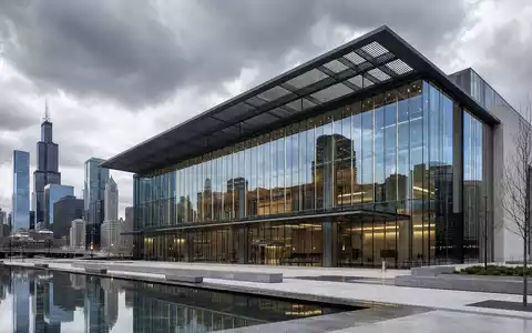 Modernes Börsenhochhaus für Cboe Global Markets in Chicago, ISIN US12514G1085, als Architektur Rendering visualisiert - Foto: THN