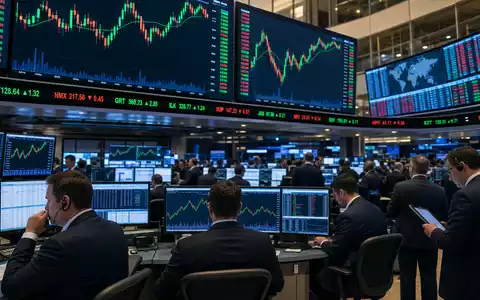 Liberty Broadband (US5303071071): Börsen-Editorial zeigt belebten Trading-Floor mit Kurscharts der NASDAQ-notierten Telekommunikationsbranche heute - Foto: THN