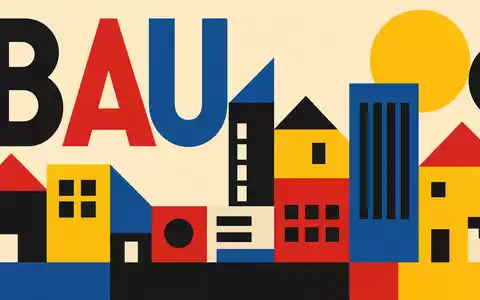 Lennar Corporation (ISIN US5260571048) inspiriert ein geometrisches Bauhaus-Poster mit stilisierten Häusern und dem Wort BAU - Foto: THN