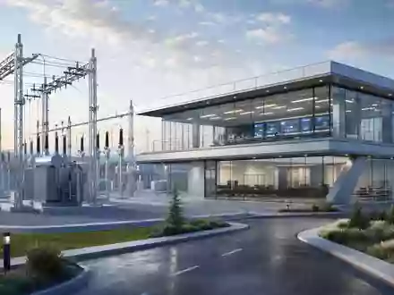 SSE plc (ISIN GB0007908733) betreibt moderne Umspannwerke und Netzinfrastruktur, hier als futuristisches Architektur-Render - Foto: THN