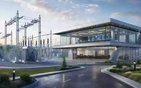 SSE plc (ISIN GB0007908733) betreibt moderne Umspannwerke und Netzinfrastruktur, hier als futuristisches Architektur-Render - Foto: THN
