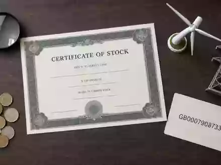 SSE plc (ISIN GB0007908733) als Investment dargestellt durch Flatlay mit Aktienzertifikat und ISIN-Karte - Foto: THN