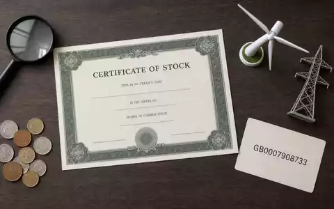 SSE plc (ISIN GB0007908733) als Investment dargestellt durch Flatlay mit Aktienzertifikat und ISIN-Karte - Foto: THN