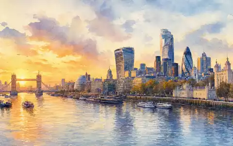 3i Group plc (ISIN GB00B1YW4409) hat Hauptsitz in London, dargestellt als stimmungsvolles Aquarellgemälde der Skyline - Foto: THN
