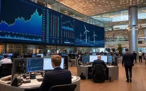 Vestas Wind Systems A/S (DK0010268606) notiert an der Börse Kopenhagen, gezeigt im editorialen Trading-Floor-Motiv - Foto: THN