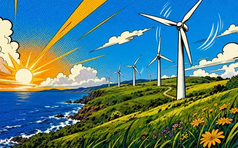 Vestas Wind Systems A/S (DK0010268606) inspiriert dieses farbenfrohe Pop-Art-Comic mit Windturbinen an der Küste - Foto: THN