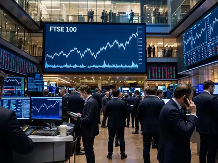 Admiral Group plc (ISIN GB00B02J6398) notiert am Börsenplatz London, gezeigt als lebendige Trading-Floor-Szene - Foto: THN