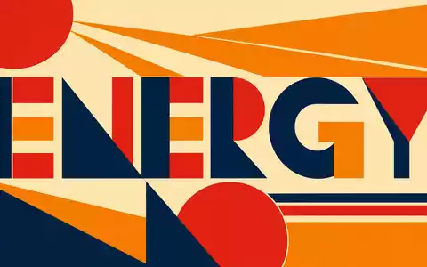 Repsol S.A. (ISIN ES0173516115) inspiriert dieses geometrische Bauhaus-Poster mit dem Wort ENERGY als Gestaltungselement - Foto: THN