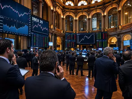 Repsol S.A. (ISIN ES0173516115) notiert im IBEX 35, gezeigt als Editorial vom Madrider Börsenparkett - Foto: THN