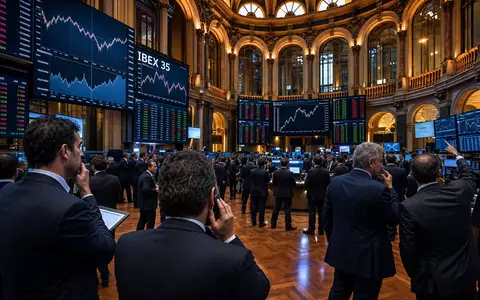 Repsol S.A. (ISIN ES0173516115) notiert im IBEX 35, gezeigt als Editorial vom Madrider Börsenparkett - Foto: THN