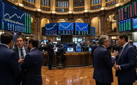 Börsen-Editorial vom Trading-Floor mit Charts symbolisiert CaixaBank S.A. (ISIN ES0140609019) im spanischen Leitindex IBEX 35 - Foto: THN