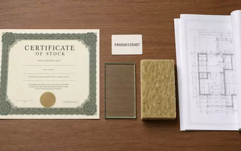 Compagnie de Saint-Gobain S.A. (FR0000125007) verbindet Finanzwelt und Baustoffe in diesem Flatlay mit Materialproben - Foto: THN