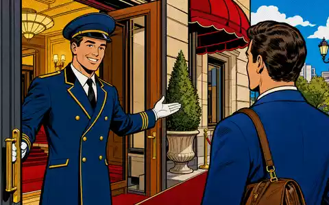 Farbenfrohe Pop-Art-Comic-Szene mit Hotelpage steht sinnbildlich für den Gastgewerbe-Konzern Accor S.A., ISIN FR0000120404 - Foto: THN