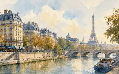 Aquarellmalerei der Seine und des Eiffelturms reprÀsentiert den Pariser Standort von Eurazeo SE, FR0000121121 - Foto: THN