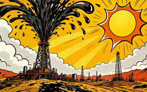 ConocoPhillips Pop Art Comic zeigt sprudelnden Ölturm in leuchtenden Farben als Energie Sektor Symbol, US20825C1045 - Foto: THN