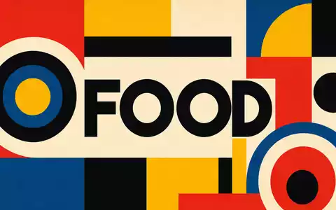 Conagra Brands US2058871029 als Bauhaus Poster mit geometrischen Primärfarben und dem Sektor Schriftzug FOOD - Foto: THN