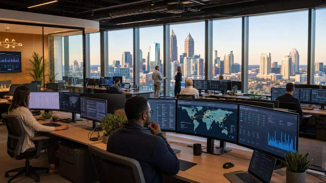 Global Payments Fintech-Büro Atlanta mit Transaktions-Dashboards und globalem Zahlungsnetzwerk US37940X1028
