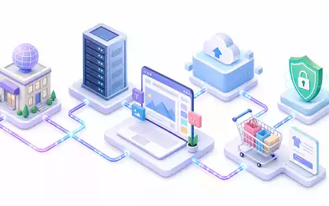 GoDaddy Inc. Web Hosting Wertschöpfungskette als isometrisches 3D Diagramm dargestellt, ISIN US3802371076 - Foto: THN