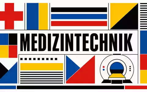 Insulet Bauhaus-Poster im geometrischen Stil mit MEDIZINTECHNIK-Schriftzug in PrimÀrfarben, ISIN US45784P1012 Healthcare - Foto: THN