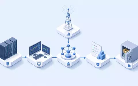 Intercontinental Exchange US45866F1049 isometrische Wertschöpfungskette mit Datenzentrum Handelsterminal Clearinghaus und Settlement Tresor - Foto: THN