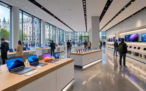 Ceconomy AG Elektronik-Einzelhandel DE0007257503 zeigt hellen Verkaufsraum mit Laptops Fernsehern und Kunden - Foto: THN