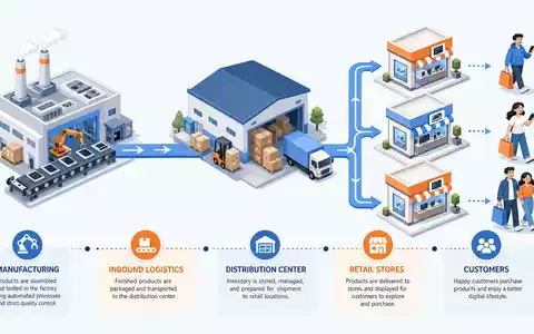 Ceconomy AG DE0007257503 isometrisches 3D-Diagramm der Wertschöpfungskette vom Hersteller über Lager zum Kunden - Foto: THN