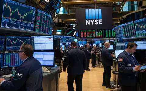 Henry Schein US42548G1040 wird an der NYSE gehandelt, Editorial-Foto des Börsenparkett mit Healthcare-Charts - Foto: THN