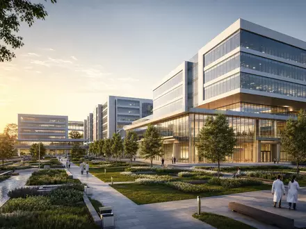 Becton Dickinson Medizintechnik Campus als professionelles Architektur Render dargestellt, ISIN US0718131099 global - Foto: THN
