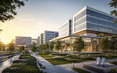 Becton Dickinson Medizintechnik Campus als professionelles Architektur Render dargestellt, ISIN US0718131099 global - Foto: THN